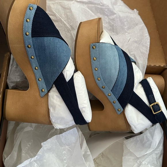 Coach Nettie Denim Clog Sandal Size 9 - Picture 7 of 12